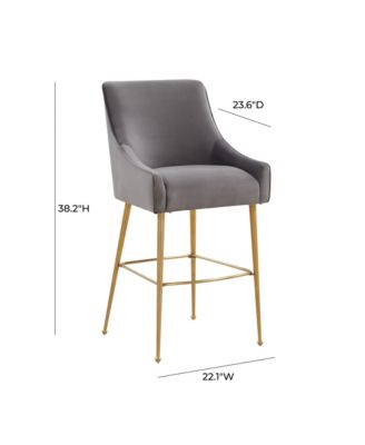 Beatrix Velvet Counter Gold Legs Stool