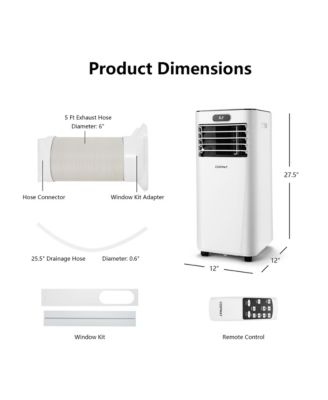 8000 BTU Portable Air Conditioner with Remote Control 3-in-1 Air Cooler with Drying