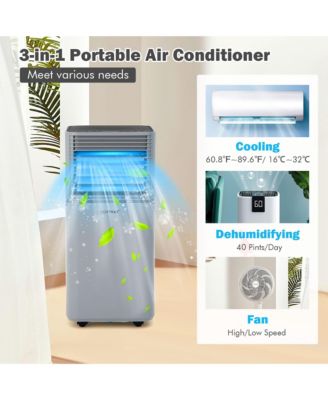  8000 BTU Portable Air Conditioner 3-in-1 Air Cooler w/Dehumidifier