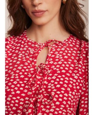  Women's Lips Print Midi Dress