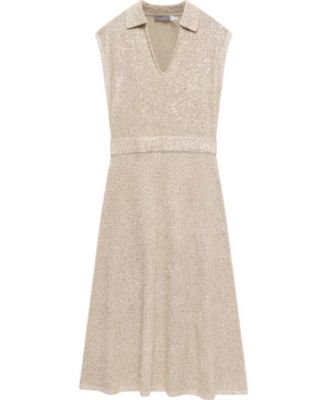  Women's Neutral Sequin Midi Dress