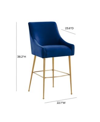  Beatrix Velvet Bar Stool - Gold Legs