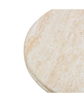  Amora Faux Travertine Indoor/Outdoor 32 inch Round Accent Table
