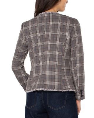 Collarless Fitted Blazer 