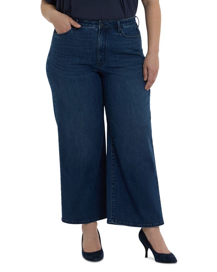 Brodi High Rise Wide Leg Ankle Jeans Ibiza Blue