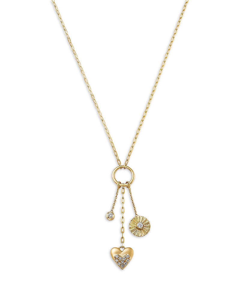 Bloomingdale's Fine Collection Diamond Three Charm Pendant Necklace
