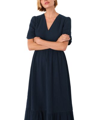 Textured Cotton Midi Dress