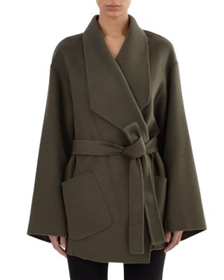 Mekia Belted Double-Face Wool Oversized Wrap Coat