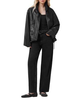 Sadie High Rise Ankle Barrel Jeans in Washed Black