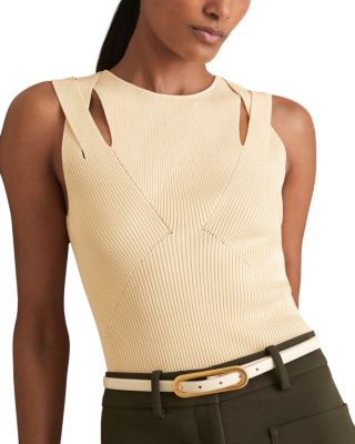 REISS - Rhylee Knit Cutout Top