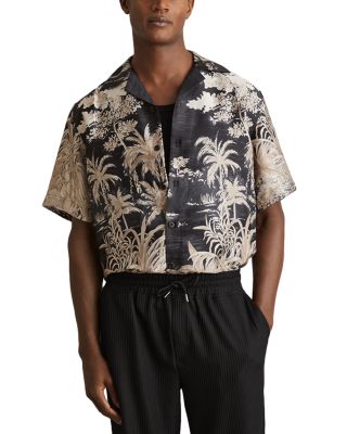 REISS - Yoshi Printed Cuban Shirt