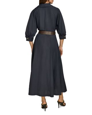 A Line Belted Shirt Dress