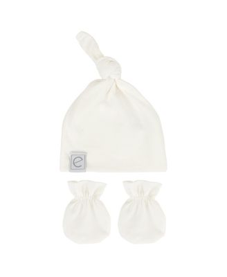  Unisex Knotted Wearable Blanket & Knot Hat Set with Matching Mittens - Baby