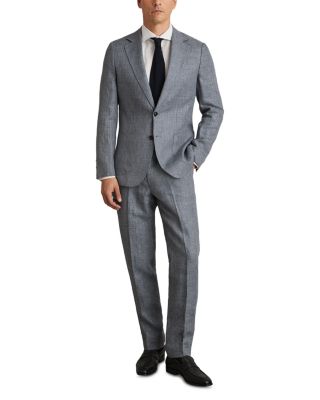 Slim Fit Prince of Wales Check Linen Blazer