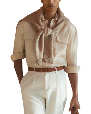 REISS - Regular Fit Twin Chest Pocket Linen Shirt