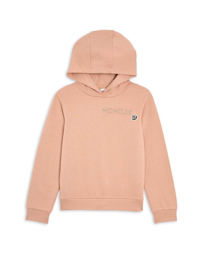 Moncler Girls' Embroidered Logo Hoodie - Big Kid In Pink