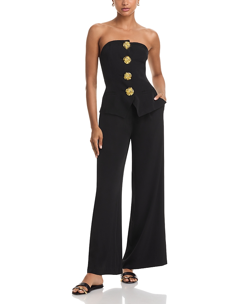 Aqua Strapless Jumpsuit - Exclusive In Black