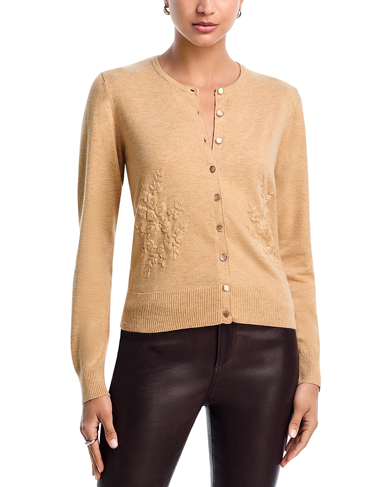 Lost And Wander Carmela Embroidered Cardigan In Beige