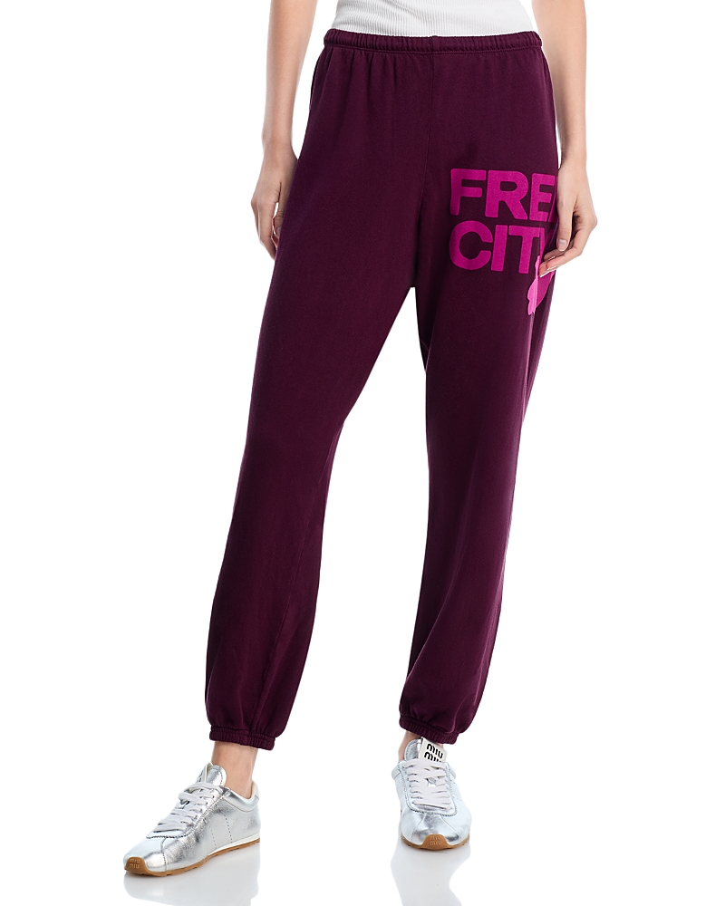 Freecity Free City Cotton Logo Sweatpants in Eggplant Love