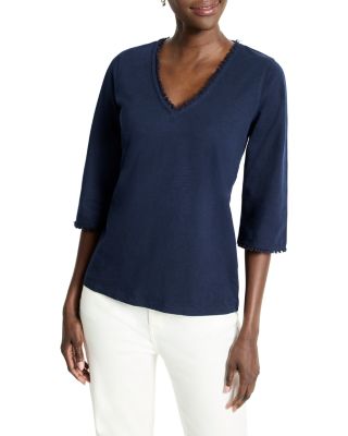 Fringe Trim 3/4 Sleeve Tee