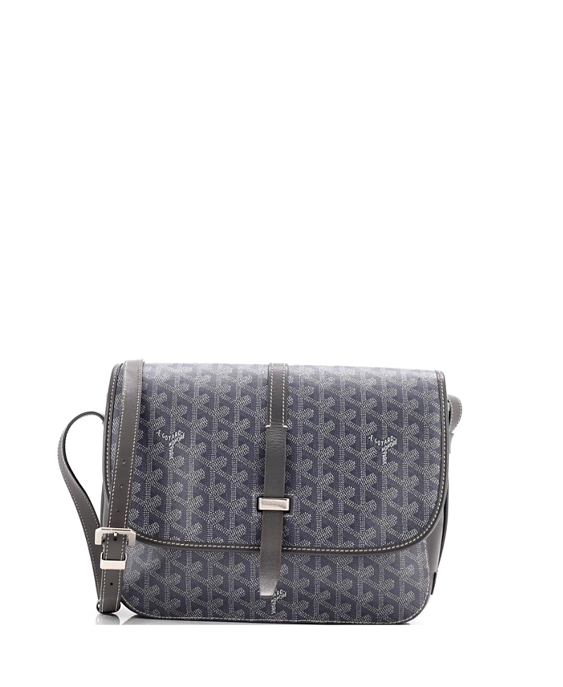 Pre-owned Pre-owned Goyard Goyard Mm Belvedere Ii Messenger Bag Coated Canvas In Gray