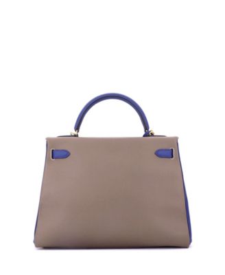 Kelly 32 Handbag Bicolor Epsom with Gold Hardware