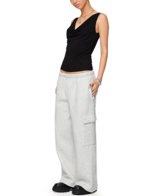  Petite Wide Leg Cargo Sweatpants