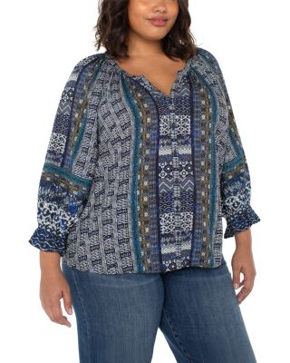 Liverpool Los Angeles Plus - Geo Print Blouse