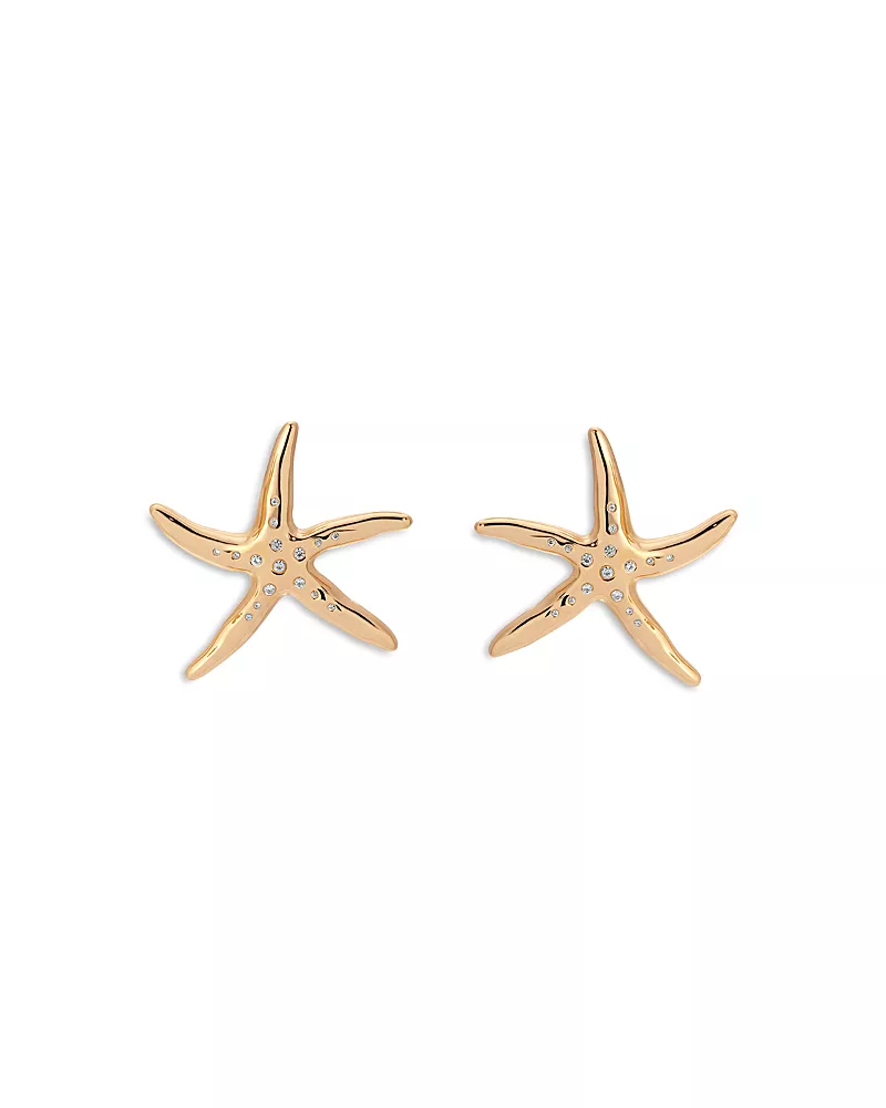 Ettika Pave Starfish Luxe Statement Stud Earrings