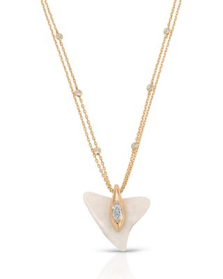 Ettika - Deep Ocean Shark Tooth Pendant Necklace, 15"-18.25"