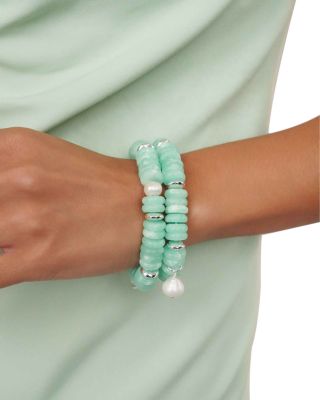 Saint Tropez Beaded Stretch Bracelets, Set of 2