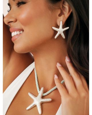 Starfish Statement Pendant Necklace, 16"-19" 