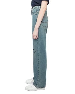 Elio Heart High Rise Jeans in Light Blue