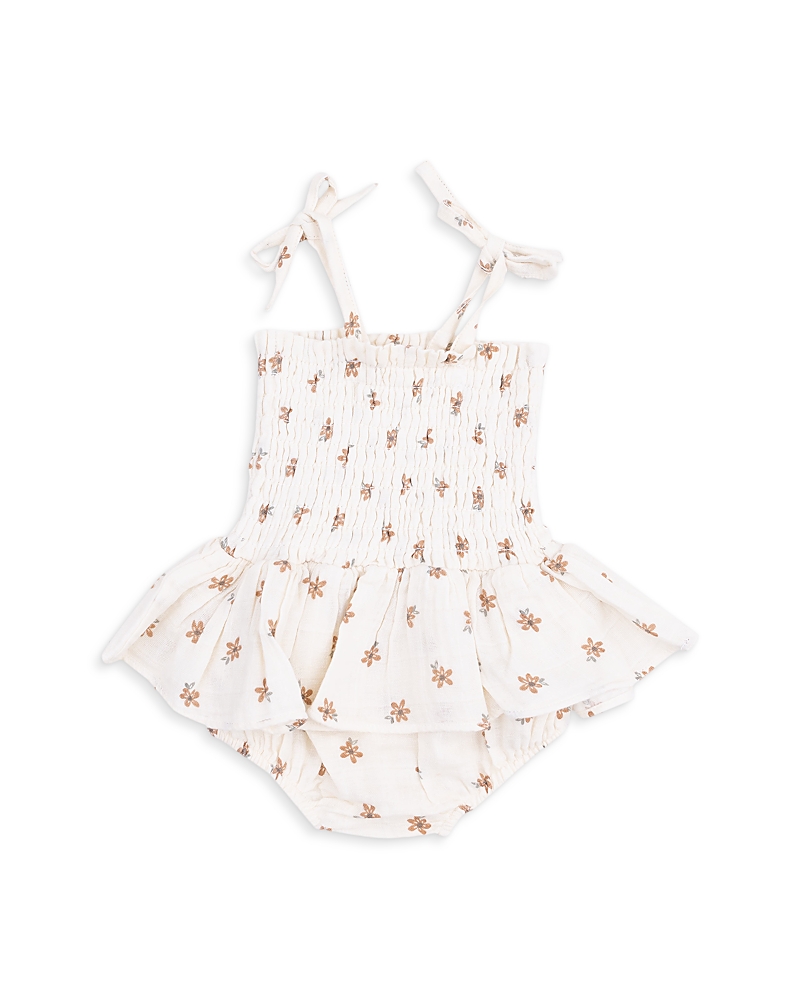 Angel Dear Girls' Smocked Bubble Romper - Baby In White