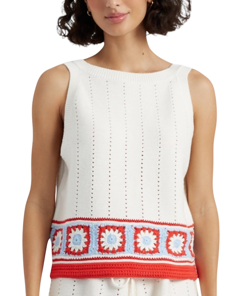 Chinti & Parker Women's Cotton Hand Crochet Vest