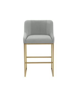 Lisa Pleated Velvet Counter Stool