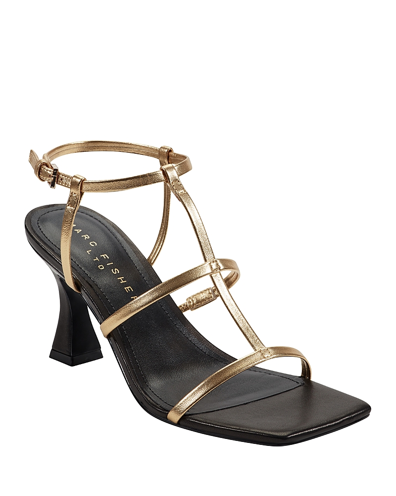 Marc Fisher Ltd. Women's Dennie Square Toe Strappy Mid Heel Sandals