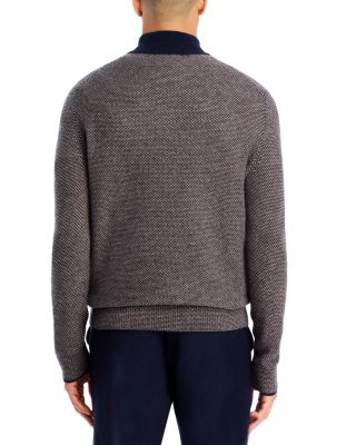 Jacquard Wool & Cashmere Quarter Zip Sweater - Exclusive
