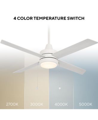  Limited Fans Quade 52in Selectable 2700-3000-4000-5000K LED Indoor or Outdoor Pull Chain Ceiling Fan