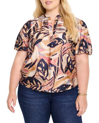 Terracotta Garden Puffed Sleeve Top