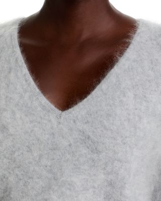 100% Cashmere Brushed V Neck Sweater - Exclusive