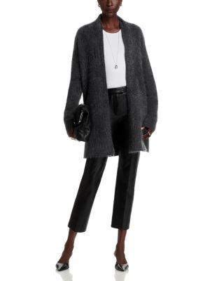 100% Cashmere Brushed Long Sleeve Open Front Cardigan - Exclusive