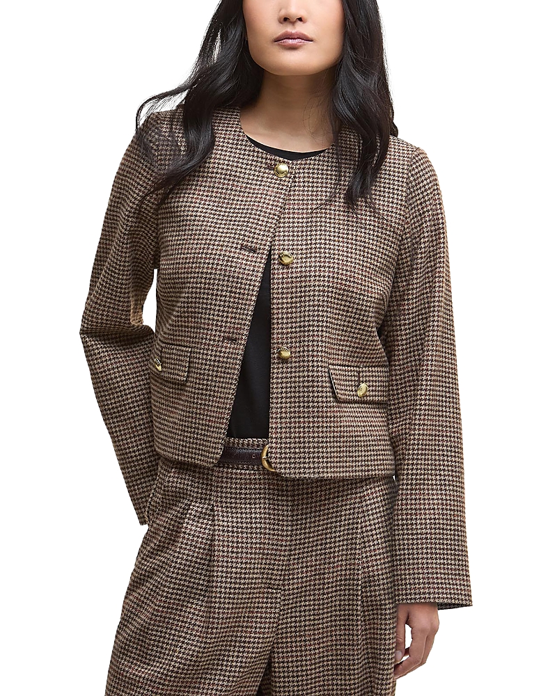 Barbour Corina Herringbone Wool Jacket In Multi