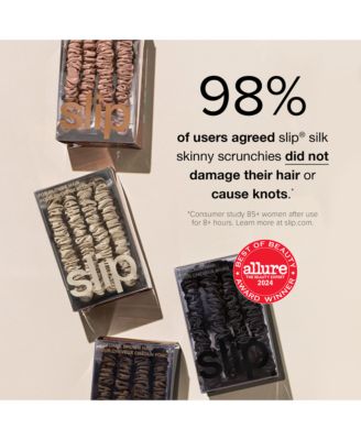 Pure Silk Back to Basics Skinny Scrunchies in Copper, Set of 4