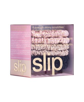 Pure Silk Skinny Scrunchies, Set of 6