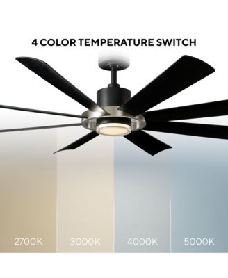 Fans Aura 60in Selectable 2700-3000-4000-5000K LED Indoor or Outdoor Smart Home Ceiling Fan