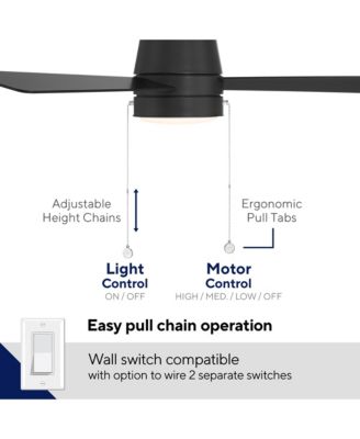 Limited Fans Hug 52in Selectable 2700-3000-4000-5000K LED Indoor or Outdoor Flush Mount Pull Chain Ceiling Fan