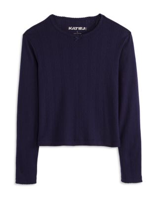 KatieJnyc - Girls' Marina Long Sleeved Pointelle Top - Big Kid