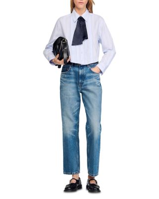Cropped Shirt with Removable Tie