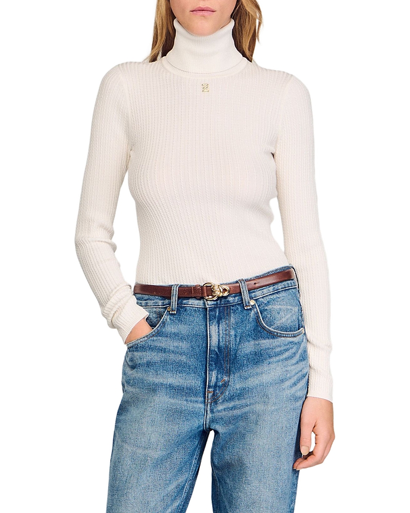 Sandro Turtleneck Sweater In White